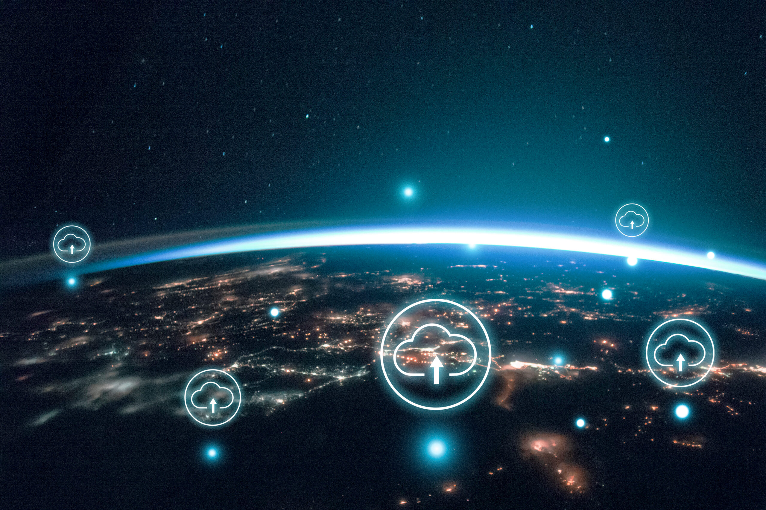 Digital world for banner background