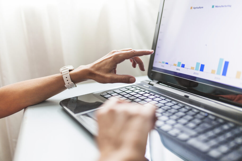 A person adjusts the outbound metrics energy sector