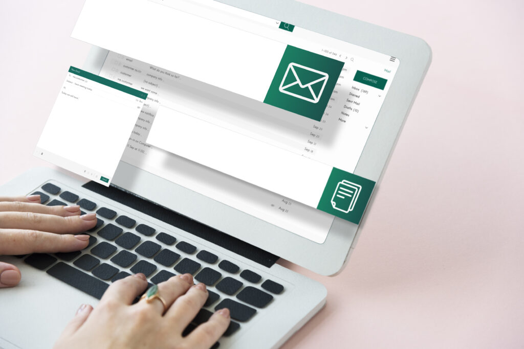 A person is sending a chain of emails