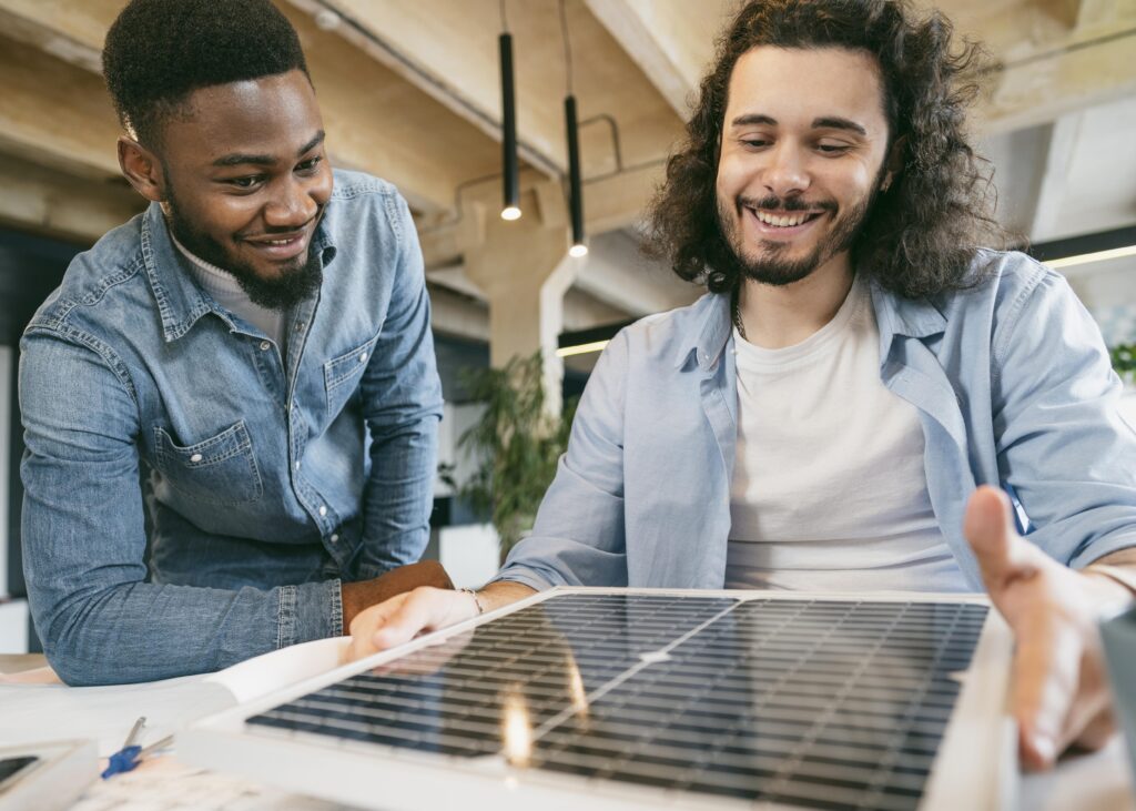 Two coworkers explore how's the solar energy in Latin America