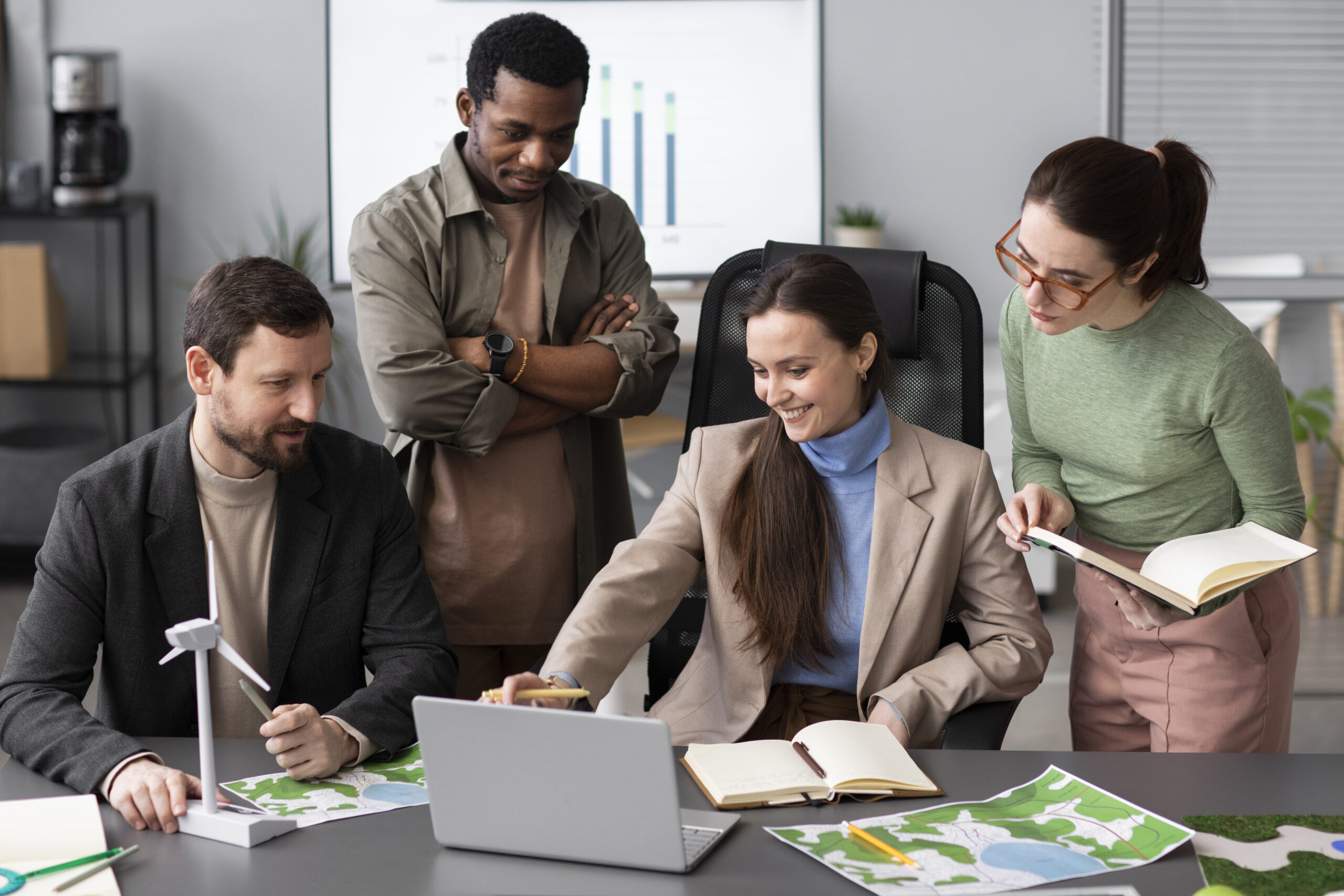 Coworkers identify the best strategies for the energy company expansion