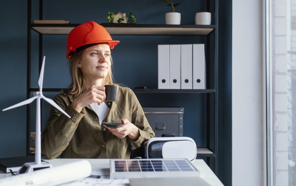 An employee works on ways to promote energy consumption habits
