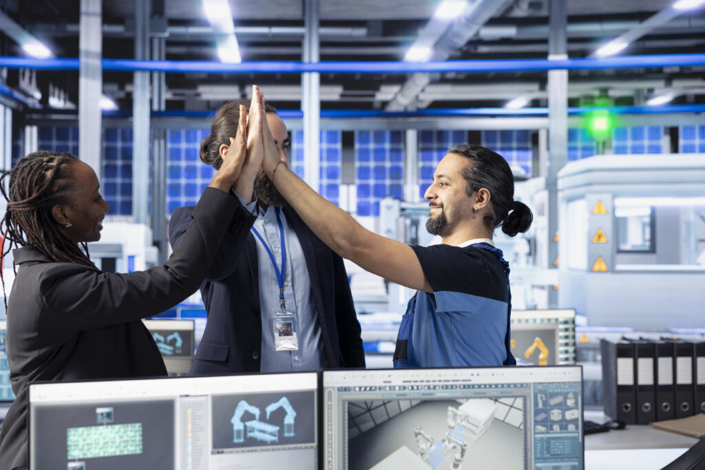 A team works on the global energy strategy