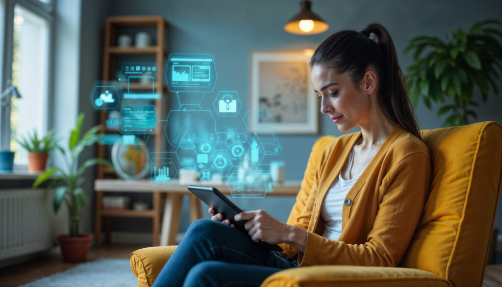 A worker looks for how to transform her company with IoT in energy